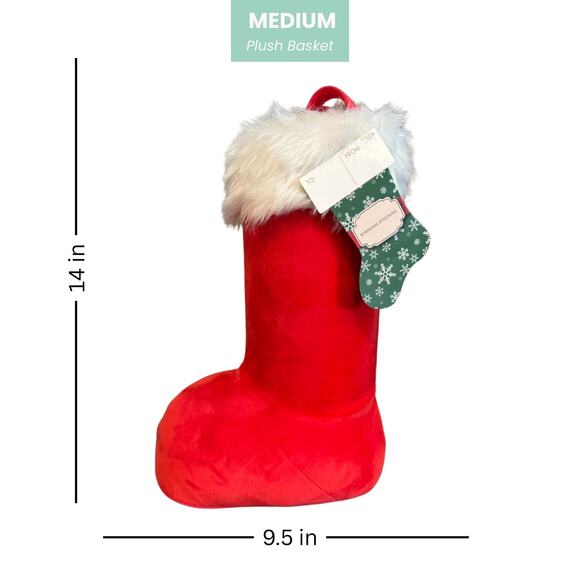 Christmas Stocking Plush Basket - NWT - Picture 5 of 7